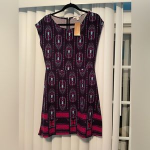 NWT Francesca’s fit and flare dress, size large, light sweater material.